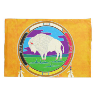 White Buffalo Native American Pillowcase