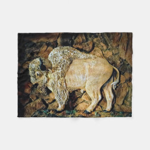 "White Buffalo" original art Fleece Blanket