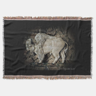 "White Buffalo" original artThrow Blanket
