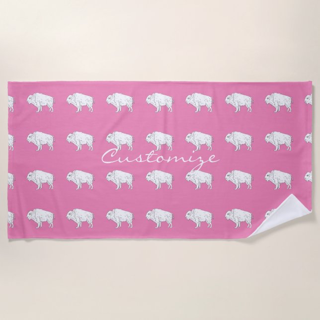 White Buffalo Thunder_Cove Beach Towel (Front)