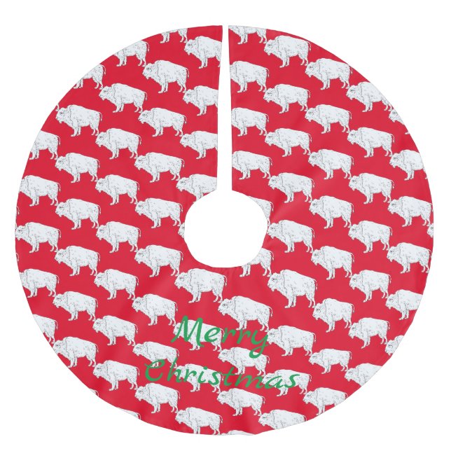 White Buffalo Thunder_Cove Brushed Polyester Tree Skirt (Front)
