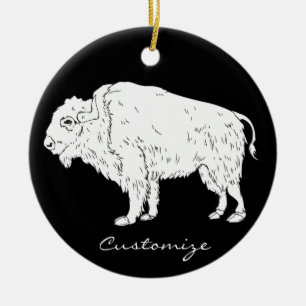 White Buffalo Thunder_Cove Ceramic Tree Decoration