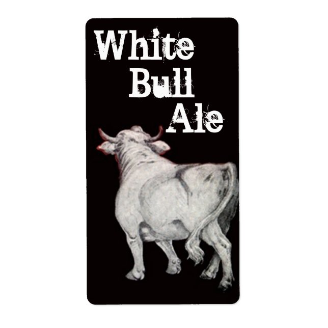 White Bull Ale Homebrewing Beer Brew Bottle Label (Front)