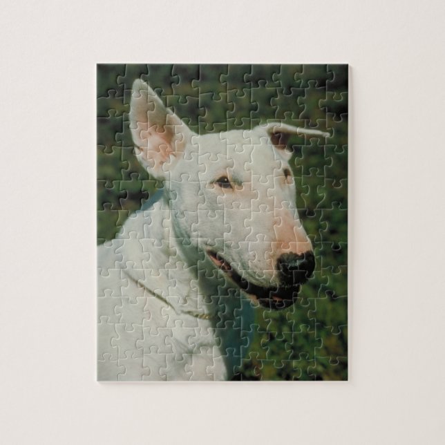 White Bull Terrier Dog Puzzle (Vertical)