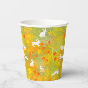 white bunnies Paper cup