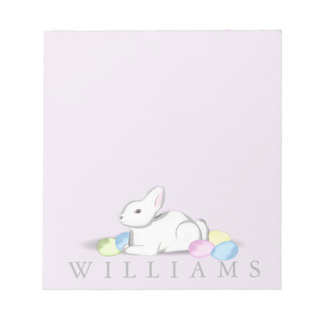 White Bunny 5.5" x 6" Notepad - 40 pages (Front)