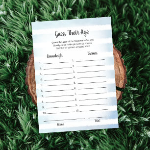 White Bunny Blue Guess Their Age Game Card