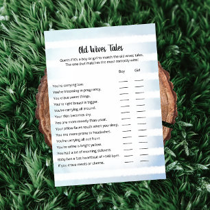 White Bunny Blue Old Wives Tales Game Card