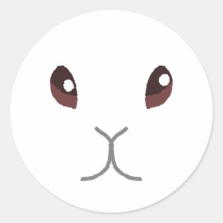 White Bunny Classic Round Sticker