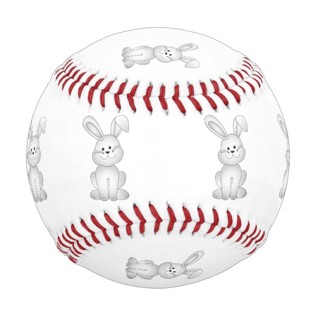White bunny clipart baseball (Front)