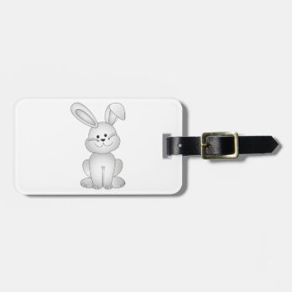 White bunny clipart luggage tag