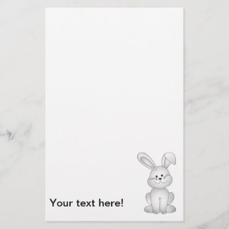 White bunny clipart stationery