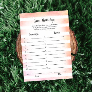 White Bunny Coral Guess Their Age Game Card