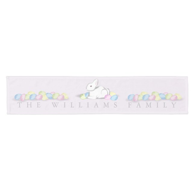 White Bunny Easter Table Runner (Horizontal)