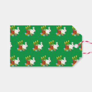 White Bunny Happy Easter  Gift Tags
