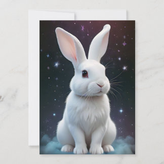 White bunny holiday card