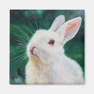 White Bunny Magnet