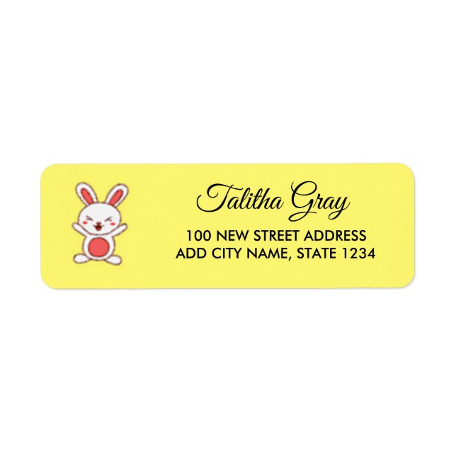 White bunny on yellow (Front)