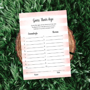 White Bunny Pink Guess Their Age Game Card