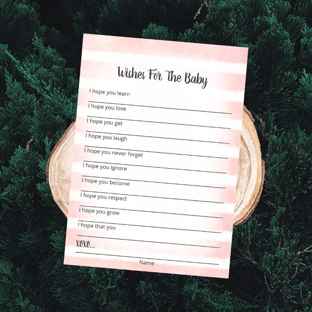 White Bunny Pink Wishes For Baby Card (Creator Uploaded)