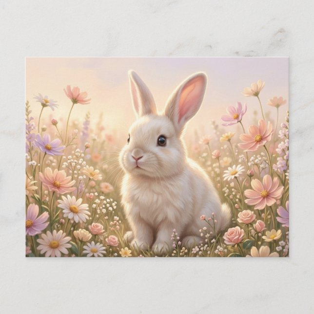 White Bunny Postcard (Front)