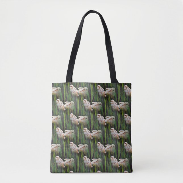 White Bunny Rabbit Tote Bag (Front)