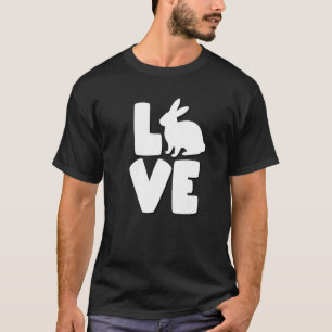 White Bunny Silhouette Replaces O In Love Awesome  T-Shirt