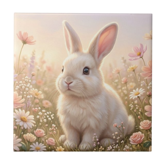 White Bunny Tile (Front)