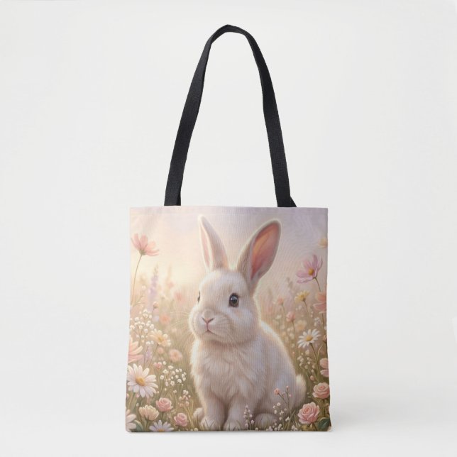 White Bunny Tote Bag (Front)