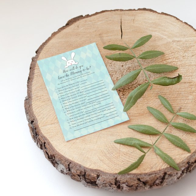 White Bunny Who Knows Mummy Best Shower Game Invitation (Creator Uploaded)