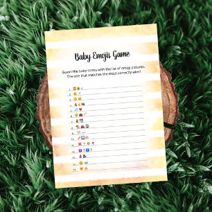 White Bunny Yellow Baby Emoji Picture Game Card