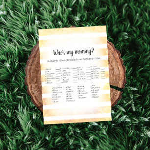 White Bunny Yellow Who's My Mummy Baby Shower Game Invitation