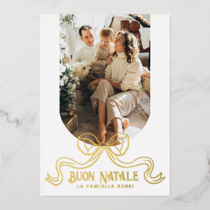 White Buon Natale Simple Modern Coquette Bow Photo