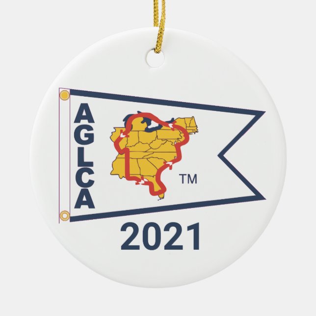 White Burgee (2021) Ceramic Ornament (Front)