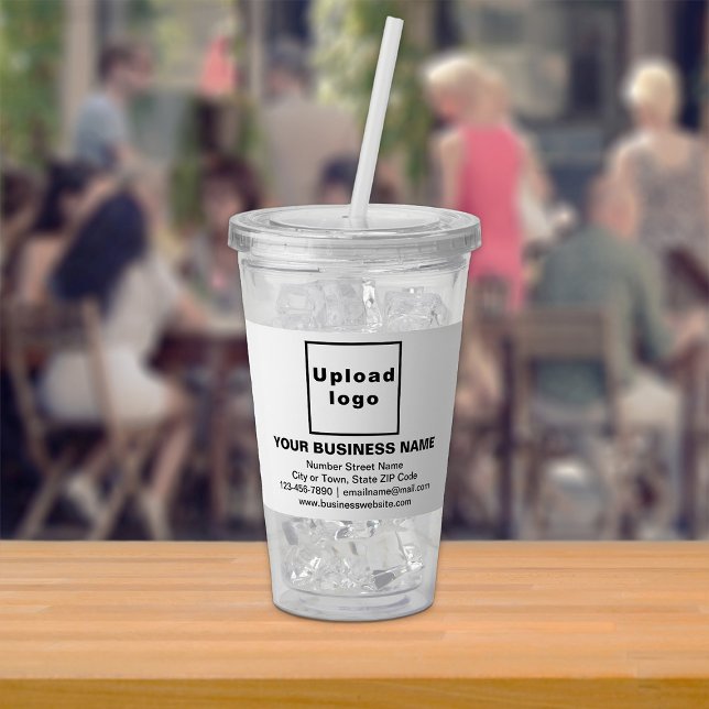 White Business Brand on Acrylic Tumbler (Acrylic tumbler with your business brand)