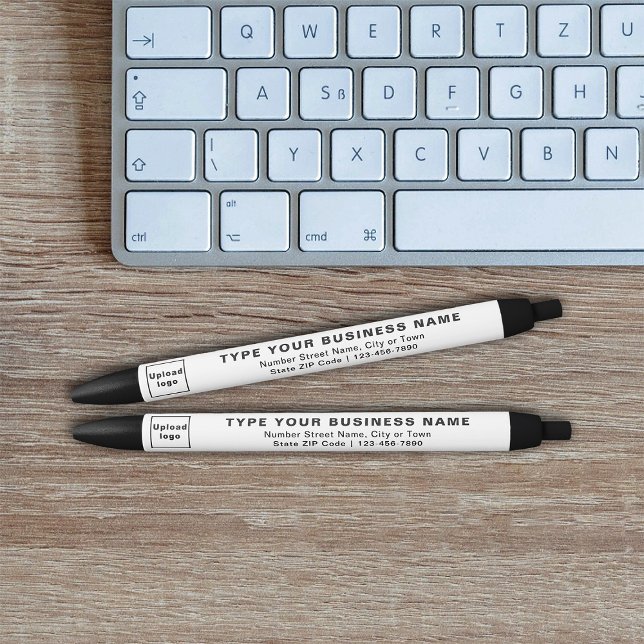 White Business Brand on Ink Pen (Ink pen with white barrel and your business brand)