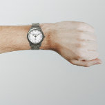 White Business Brand on Men's Watch<br><div class="desc">Your business logo on white background on men's watch. Accessory that you can include in your promotional products, giveaway items or gifts to your customers or clients to advertise your business or to promote your brand. Customisable watch that you can put your business logo to build brand name awareness. Please...</div>