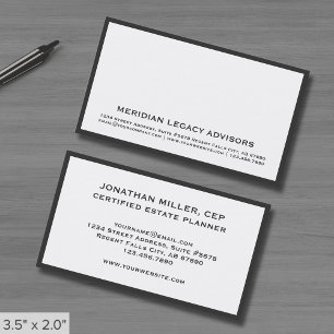 White Business Cards with Grey Border