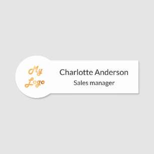 White business empoyee logo name tag