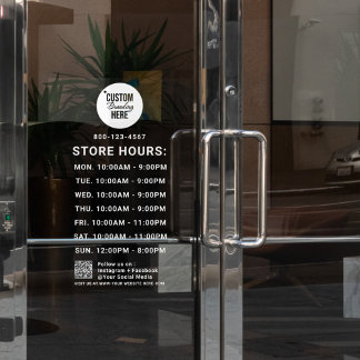 White Business Hours Logo QR Code Social Media 