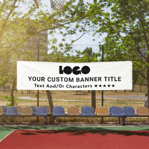 White Business Logo Company Brand Outdoor 10' Long Banner
