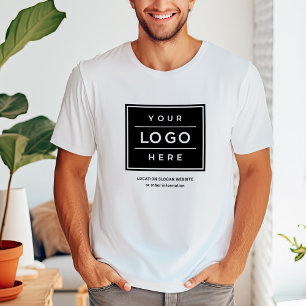White Business Logo Company Name Promo T-Shirt