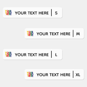 White Business Logo Fabric Clothing Labels Sizes