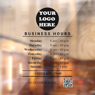 White Business Logo Opening Hours QR Code