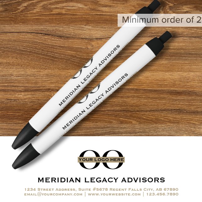 White Business Logo Promotional Black Ink Pen (Creator Uploaded)
