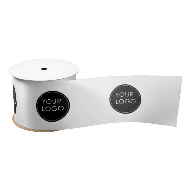 White Business Logo Website Company Corporate Satin Ribbon (Spool)