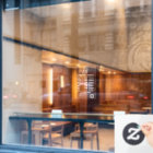 White Business opening hours logo and qr code