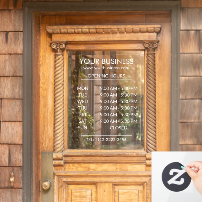 White Business opening hours Transparent  (Home Door)