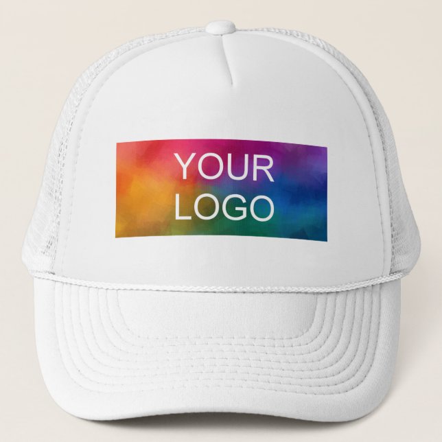 White Business Template Create Your Own Elegant Trucker Hat (Front)