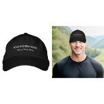 White Business Text Embroidered on Cap<br><div class="desc">Cap that you can customise by typing your business name, city or town and state. The text will be embroidered on the cap. Thread colour is white. You can include it in your promotional products, giveaway items or gifts to your customers or clients, a marketing strategy to advertise your business...</div>